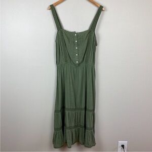 Aerie Crochet Green Midi Dress